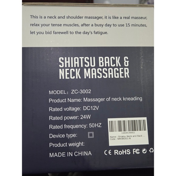 Daily Life Shiatsu Back and Neck Massager Heat 8 Nodes ZC-3002 Black PU Leather - Picture 3 of 6